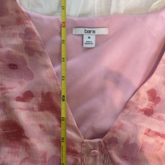 NWT Bar III Floral Print Smocked Waist Top - Picture 11 of 11